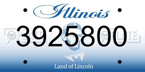 3925800 Illinois License Plate