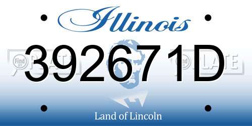 392671D Illinois License Plate