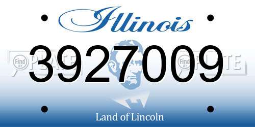 3927009 Illinois License Plate