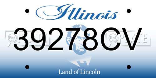 39278CV Illinois License Plate