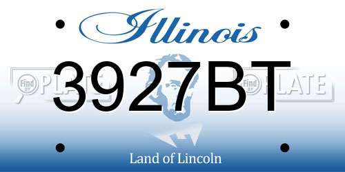 3927BT Illinois License Plate