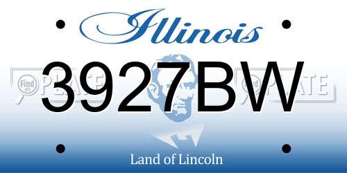 3927BW Illinois License Plate
