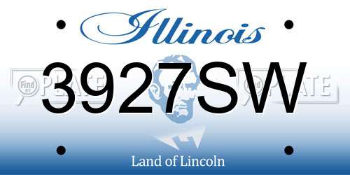3927SW Illinois License Plate