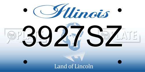3927SZ Illinois License Plate