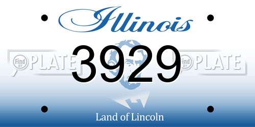3929 Illinois License Plate