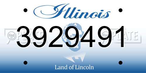 3929491 Illinois License Plate