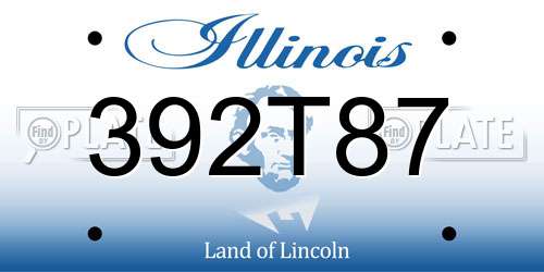 392T87 Illinois License Plate