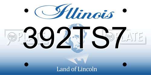 392TS7 Illinois License Plate