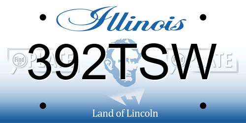 392TSW Illinois License Plate
