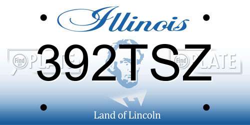 392TSZ Illinois License Plate