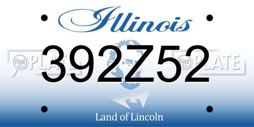 392Z52 Illinois License Plate