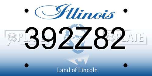 392Z82 Illinois License Plate