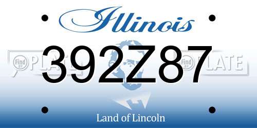 392Z87 Illinois License Plate