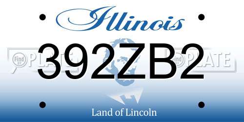 392ZB2 Illinois License Plate