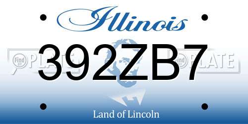 392ZB7 Illinois License Plate