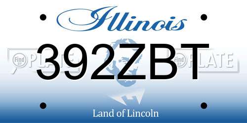 392ZBT Illinois License Plate