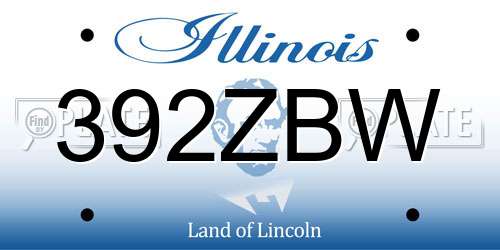 392ZBW Illinois License Plate