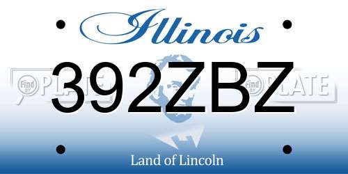 392ZBZ Illinois License Plate