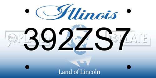 392ZS7 Illinois License Plate