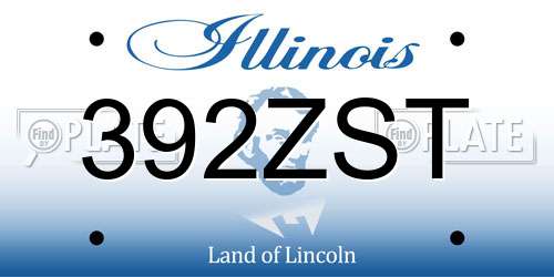 392ZST Illinois License Plate