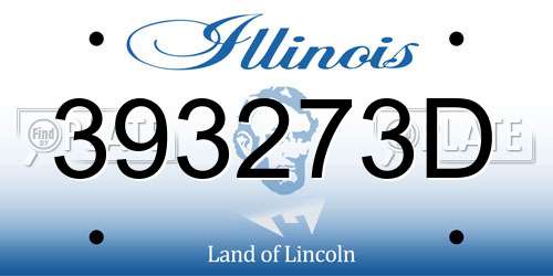 393273D Illinois License Plate