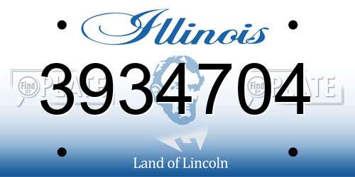 3934704 Illinois License Plate