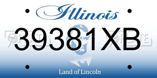 39381XB Illinois License Plate