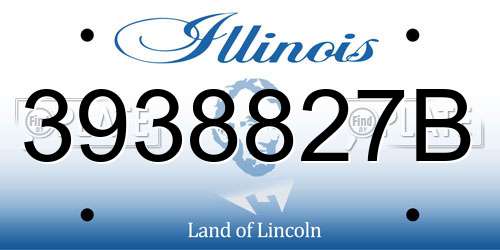 3938827B Illinois License Plate
