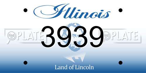 3939 Illinois License Plate