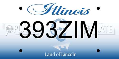 393ZIM Illinois License Plate