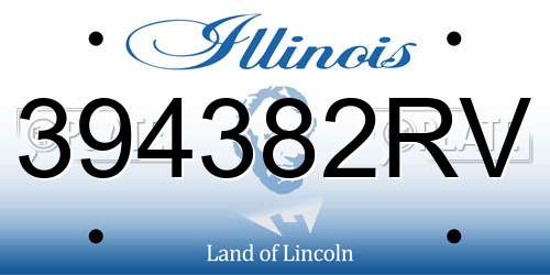 394382RV Illinois License Plate