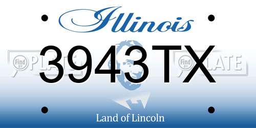 3943TX Illinois License Plate