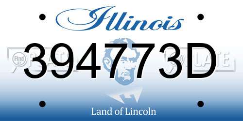 394773D Illinois License Plate