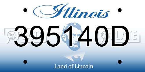395140D Illinois License Plate
