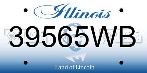 39565WB Illinois License Plate