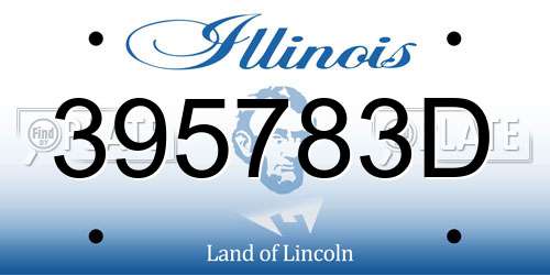 395783D Illinois License Plate