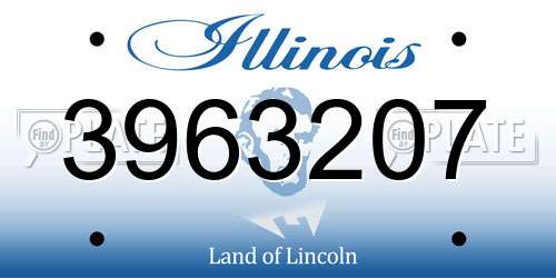 3963207 Illinois License Plate