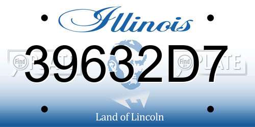 39632D7 Illinois License Plate