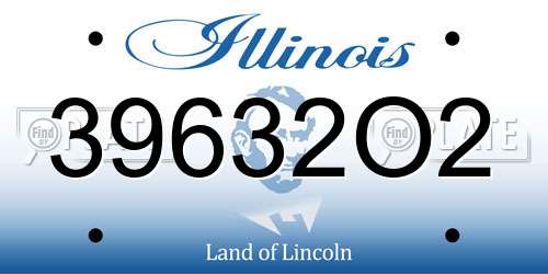 39632O2 Illinois License Plate