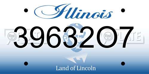 39632O7 Illinois License Plate