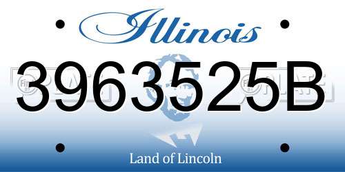3963525B Illinois License Plate