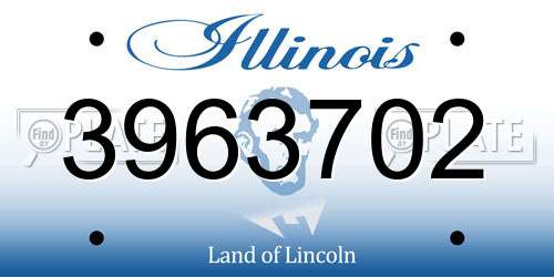 3963702 Illinois License Plate