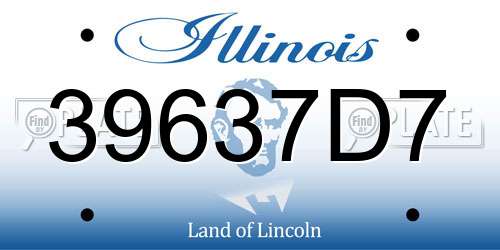 39637D7 Illinois License Plate