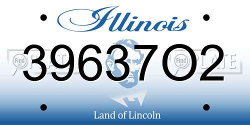 39637O2 Illinois License Plate
