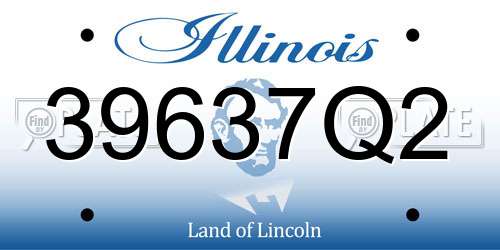 39637Q2 Illinois License Plate