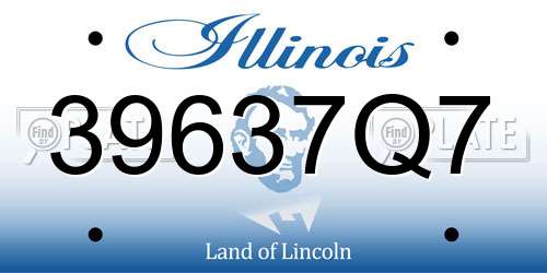 39637Q7 Illinois License Plate