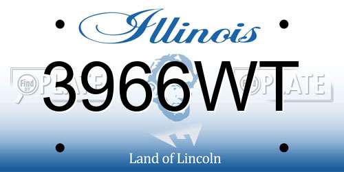 3966WT Illinois License Plate