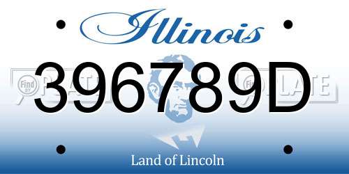 396789D Illinois License Plate
