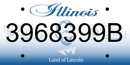 3968399B Illinois License Plate