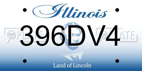 396DV4 Illinois License Plate